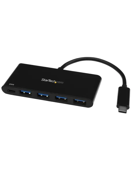 StarTech.com Hub Concentrador USB 3.0 de 4 Puertos con PD Entrega de Potencia - 5Gbps - Adaptador USB-C a 4x USB-A - USB Tipo C
