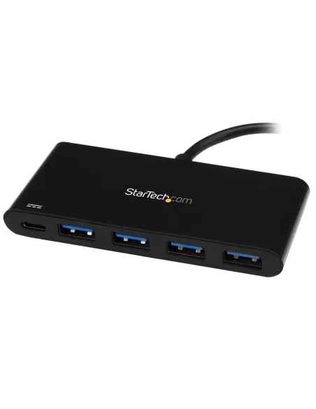 StarTech.com Hub Concentrador USB 3.0 de 4 Puertos con PD Entrega de Potencia - 5Gbps - Adaptador USB-C a 4x USB-A - USB Tipo C