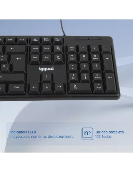 iggual Teclado USB estándar CK-STANDARD-105T negro