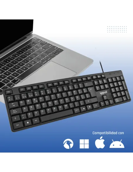 iggual Teclado USB estándar CK-STANDARD-105T negro