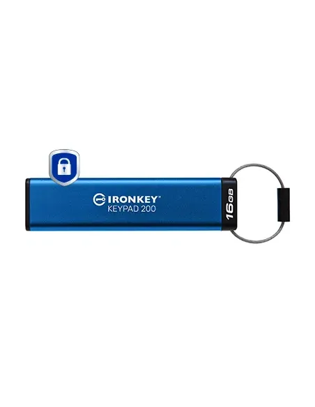 Kingston Technology IronKey Keypad 200 de 16 GB, FIPS 140-3 nivel 3 cifrado AES-256