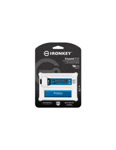 Kingston Technology IronKey Keypad 200 de 16 GB, FIPS 140-3 nivel 3 cifrado AES-256