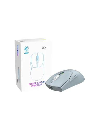 MSI Forge Gm340 Wireless Sky ratón Juego Ambidextro RF Wireless + Bluetooth Óptico 12000 DPI