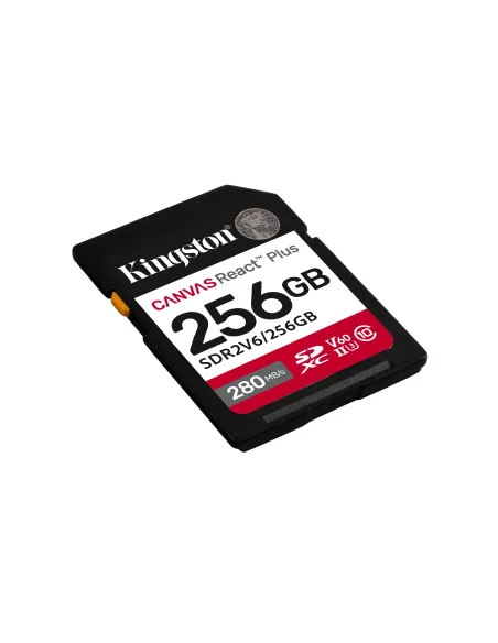 Kingston Technology 256GB Canvas React Plus SDXC UHS-II 280R 150W U3 V60 for Full HD 4K