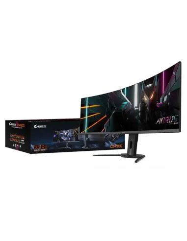 Gigabyte Monitor de juegos curvo CO49DQ OLED - 5120x1440 (DQHD), 1800R, 144Hz, 0.03ms, KVM, FreeSync Premium Pro, HDMI 2.1