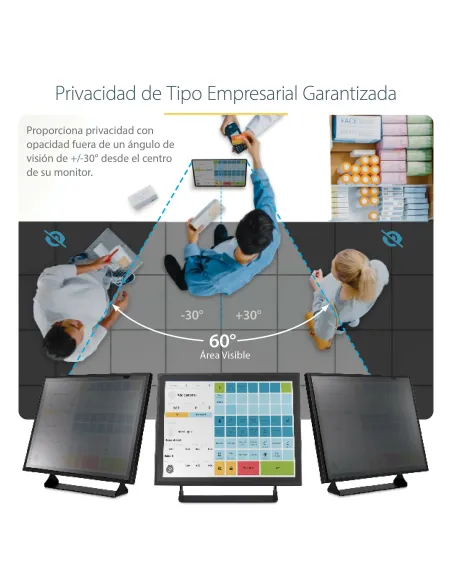 StarTech.com Filtro de Privacidad de 17 Pulgadas 5 4 para Monitor - Pantalla de Privacidad Protector Anti Brillo - Anti Luz
