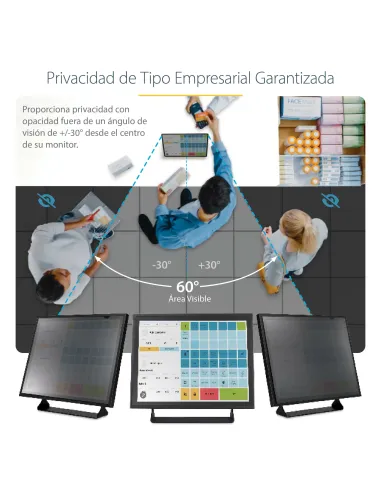 StarTech.com Filtro de Privacidad de 19 Pulgadas 5 4 para Monitor - Pantalla de Privacidad Protector Anti Brillo - Anti Luz