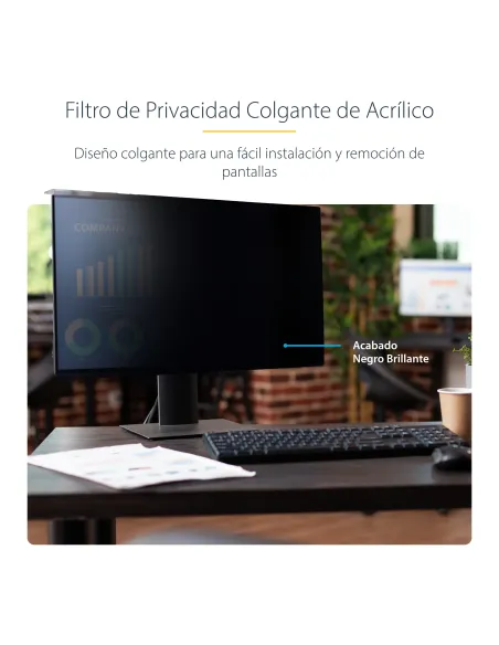 StarTech.com Filtro de Privacidad 16 9 para Monitor de 23.8" - Colgante - Protector Acrílico de Pantalla - Ángulo de Visión de