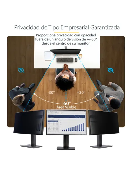 StarTech.com Filtro de Privacidad 16 10 para Monitor de 24" - Colgante - Protector Acrílico de Pantalla - Ángulo de Visión de