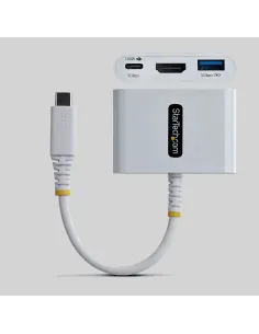 StarTech.com Dock Hub Multipuertos USB Tipo C a HDMI - Adaptador Multipuertos USB-C a HDMI - Carga de 140W - Hub Ladrón USB de 2