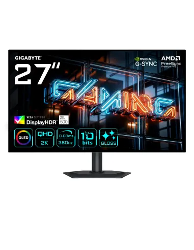 GIGABYTE MO27Q28GR Monitor Gaming WOLED Brillante 27” QHD - 2560 x 1440, 280Hz, 0.03ms, 335 cd m², Display HDR True Black 500,