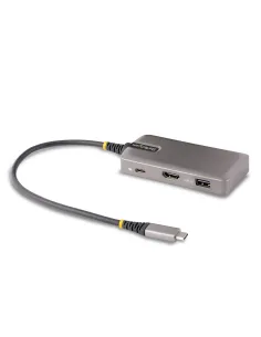 StarTech.com Adaptador Multipuertos USB-C - Docking Station USB Tipo C HDMI 4K60 - Hub Ladrón USB 3.0 de 3 Puertos - Entrega de 2
