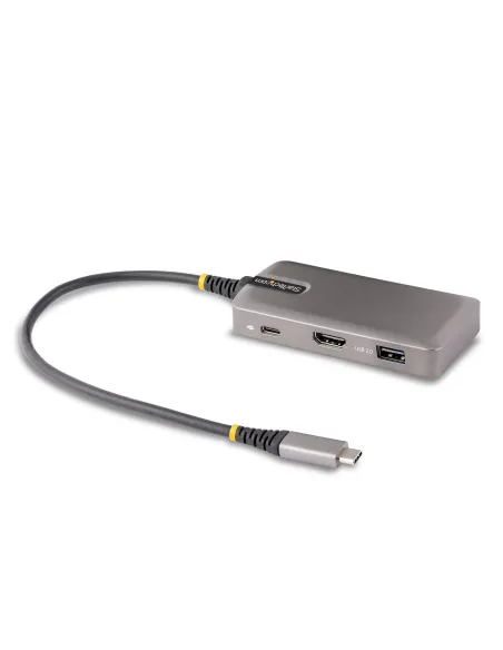 StarTech.com Adaptador Multipuertos USB-C - Docking Station USB Tipo C HDMI 4K60 - Hub Ladrón USB 3.0 de 3 Puertos - Entrega de