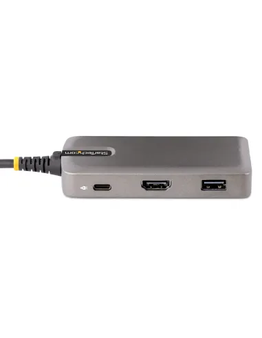 StarTech.com Adaptador Multipuertos USB-C - Docking Station USB Tipo C HDMI 4K60 - Hub Ladrón USB 3.0 de 3 Puertos - Entrega de