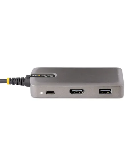 StarTech.com Adaptador Multipuertos USB-C - Docking Station USB Tipo C HDMI 4K60 - Hub Ladrón USB 3.0 de 3 Puertos - Entrega de