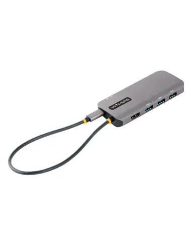 StarTech.com Adaptador Multipuertos USB C, de Vídeo HDMI de 4K y 60Hz, Hub USB-A 3.2 de 3 Puertos de 5Gbps, Entrega de