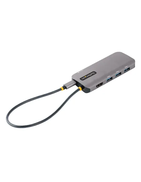 StarTech.com Adaptador Multipuertos USB C, de Vídeo HDMI de 4K y 60Hz, Hub USB-A 3.2 de 3 Puertos de 5Gbps, Entrega de