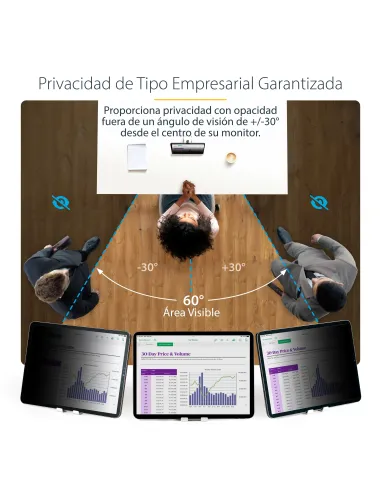 StarTech.com Filtro de Privacidad Táctil de 4 Vías para Orientación Horizontal Vertical + -30° Anti Luz (51%) Mate para iPad