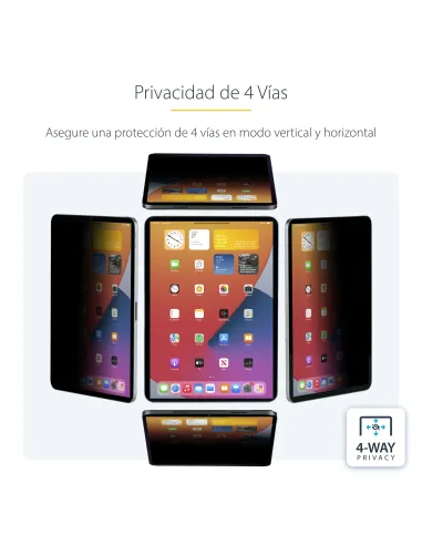 StarTech.com Filtro de Privacidad Táctil de 4 Vías para Orientación Horizontal Vertical + -30° Anti Luz (51%) Mate para iPad