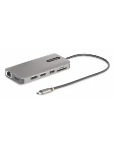 StarTech.com Adaptador Multipuerto USB-C de 3 Monitores HDMI DP - 4K 60Hz Doble + 4K 30Hz HDMI y DP - Hub 4x USB-A - PD de 100W