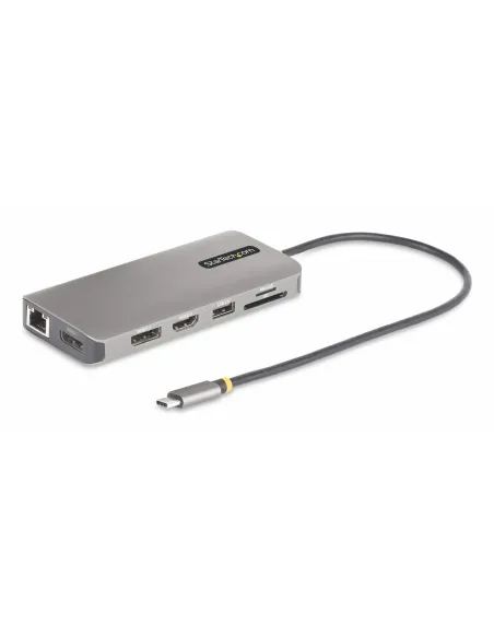 StarTech.com Adaptador Multipuerto USB-C de 3 Monitores HDMI DP - 4K 60Hz Doble + 4K 30Hz HDMI y DP - Hub 4x USB-A - PD de 100W