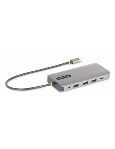 StarTech.com Adaptador Multipuerto USB-C de 3 Monitores HDMI DP - 4K 60Hz Doble + 4K 30Hz HDMI y DP - Hub 4x USB-A - PD de 100W