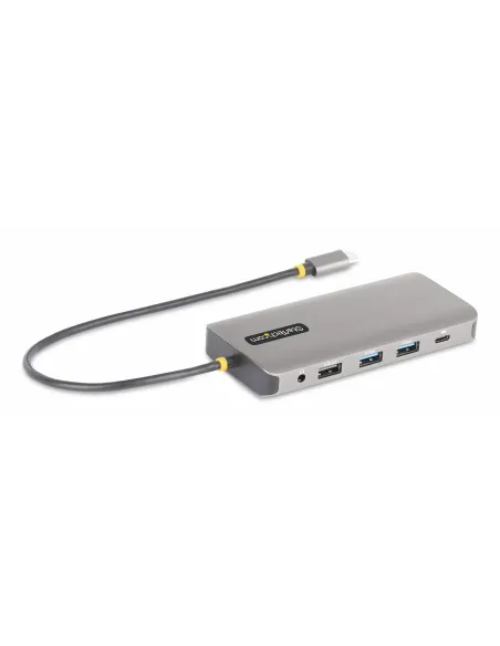 StarTech.com Adaptador Multipuerto USB-C de 3 Monitores HDMI DP - 4K 60Hz Doble + 4K 30Hz HDMI y DP - Hub 4x USB-A - PD de 100W