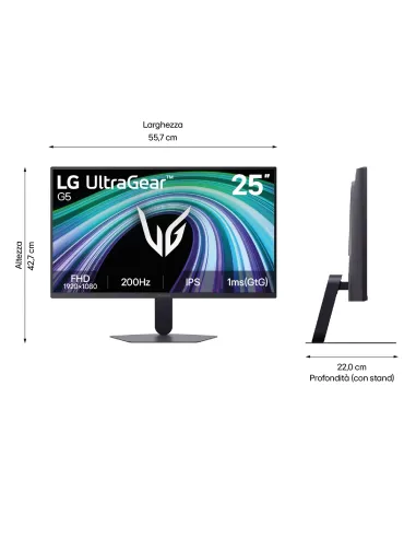 LG 25G523B-B pantalla para PC 62 cm (24.4") 1920 x 1080 Pixeles Full HD LCD Negro