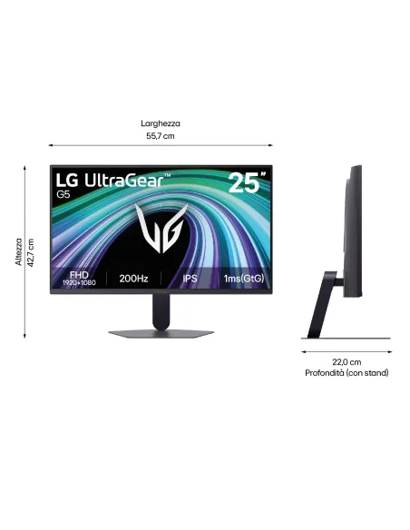 LG 25G523B-B pantalla para PC 62 cm (24.4") 1920 x 1080 Pixeles Full HD LCD Negro