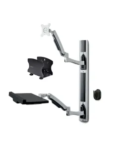 StarTech.com Estación de Trabajo Soporte de Pared para Monitor VESA de 27 Pulgadas (10kg) con Bracket para CPU   Ordenador y