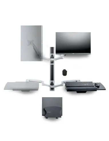StarTech.com Estación de Trabajo Soporte de Pared para Monitor VESA de 27 Pulgadas (10kg) con Bracket para CPU   Ordenador y
