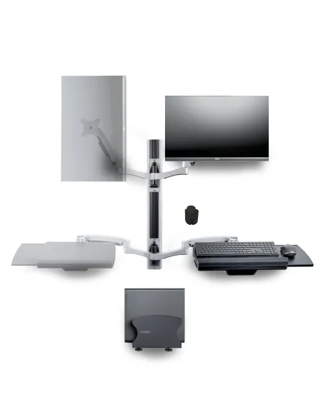 StarTech.com Estación de Trabajo Soporte de Pared para Monitor VESA de 27 Pulgadas (10kg) con Bracket para CPU   Ordenador y