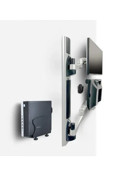 StarTech.com Estación de Trabajo Soporte de Pared para Monitor VESA de 27 Pulgadas (10kg) con Bracket para CPU   Ordenador y