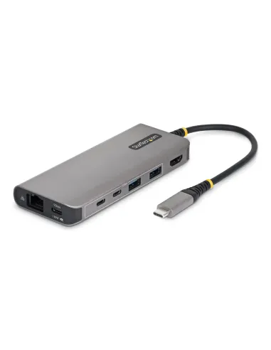 StarTech.com Mini Dock USB-C A HDMI - Adaptador Multipuertos - PD de 140W - 4K 60Hz - Hub USB 5 Puertos 5Gbps - GbE - Para