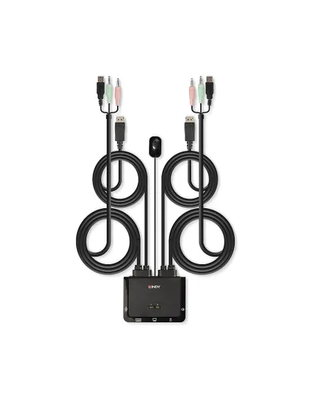 Lindy 42344 interruptor KVM Montaje en rack Negro