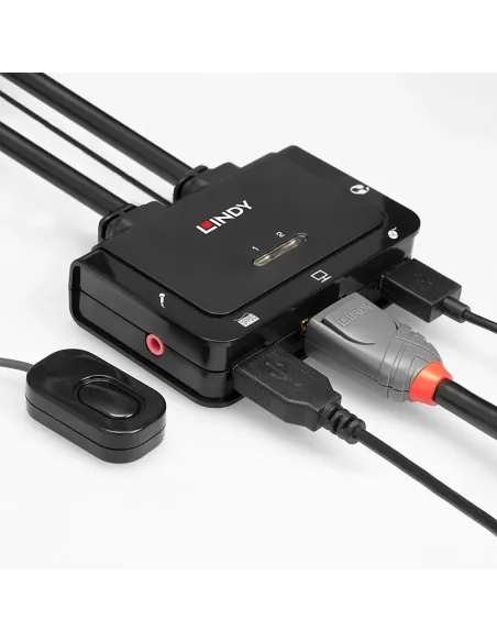 Lindy 42344 interruptor KVM Montaje en rack Negro