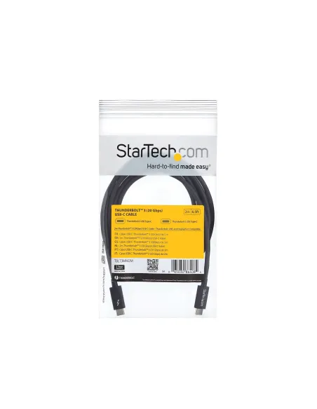 StarTech.com Cable Thunderbolt 3 Pasivo de 2m - 20Gbps - PD 100W - Vídeo 4K - Cable Thunderbolt - Certificado Thunderbolt -