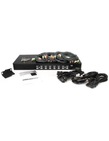 StarTech.com Conmutador Switch KVM 8 Puertos de Vídeo VGA HD15 USB 2.0 USB A y Audio - 1U Rack Estante