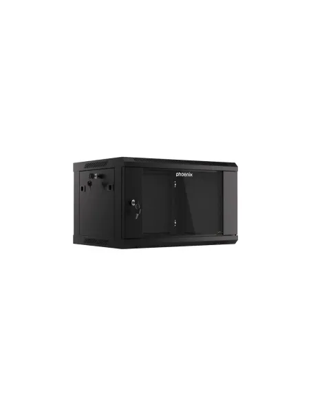 Armario rack phoenix 6u 600x450x368 auto - ensamblado 19'' hasta 60 kg negro