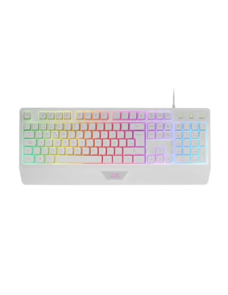 Mars Gaming MCP124, Combo Gaming 3en1, Teclado Ergonómico H-Mech LED RGB, Ratón RGB 3200DPI Switches HUANO, Alfombrilla