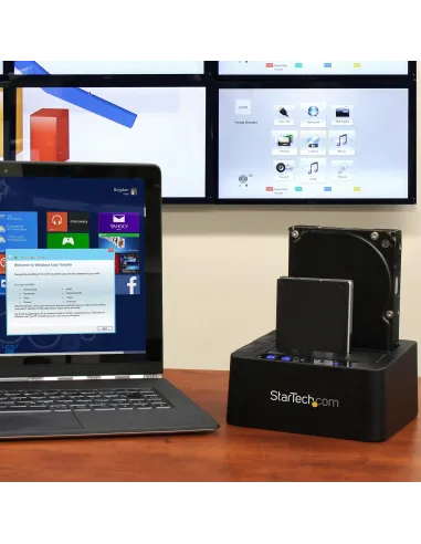 StarTech.com Duplicador Clonador Autónomo de Discos Duros o SSD SATA - Copiador de 2 Bahías - Base de Acoplamiento USB 3.1