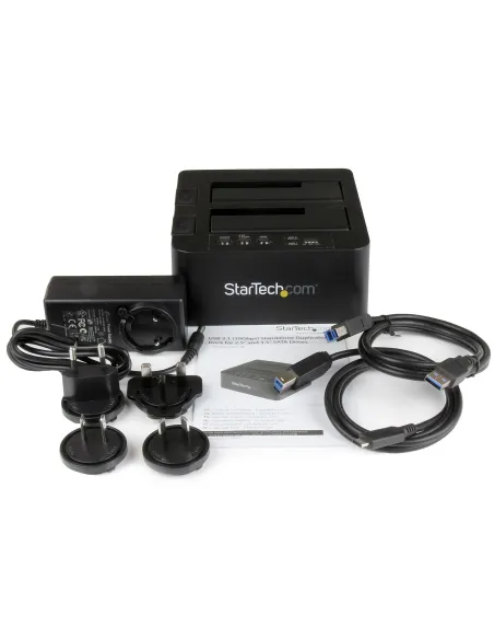 StarTech.com Duplicador Clonador Autónomo de Discos Duros o SSD SATA - Copiador de 2 Bahías - Base de Acoplamiento USB 3.1