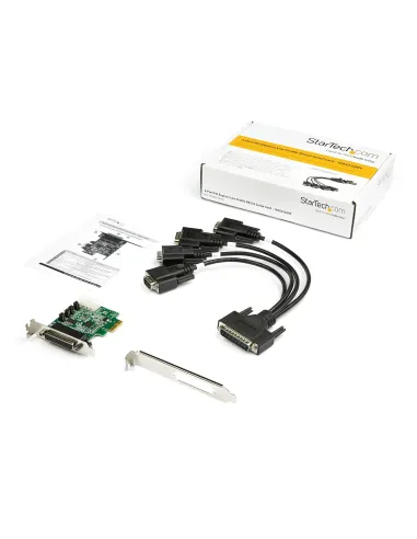 StarTech.com Tarjeta Adaptadora Serie PCI Express RS232 de 4 Puertos - Tarjeta Controladora Serie PCIe RS232 - PCIe a Serie DB9