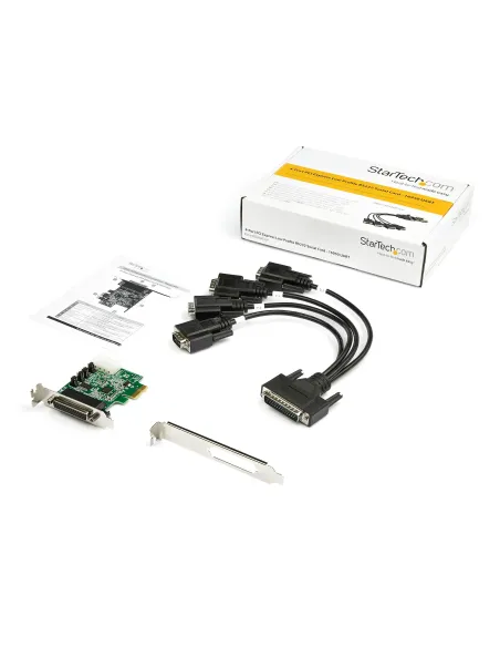 StarTech.com Tarjeta Adaptadora Serie PCI Express RS232 de 4 Puertos - Tarjeta Controladora Serie PCIe RS232 - PCIe a Serie DB9