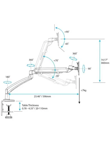 StarTech.com Soporte con Brazo Articulado y Diseño de Perfil Delgado para Monitor