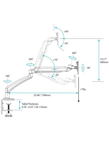 StarTech.com Soporte con Brazo Articulado y Diseño de Perfil Delgado para Monitor