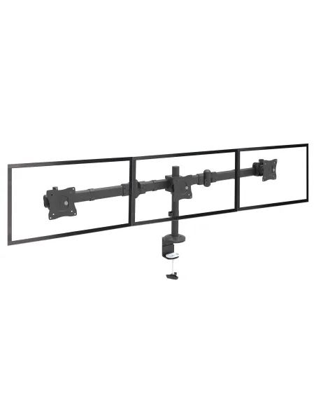 StarTech.com Brazo para 3 Monitores de Montaje en Escritorio - Soporte VESA Ergonómico para 3 Monitores de hasta 27" - Mástil
