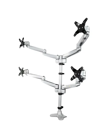 StarTech.com Brazo Soporte VESA de Escritorio para 4 Monitores Articulado Ergonómico de Ajuste de Altura para 4 Monitores 2x2