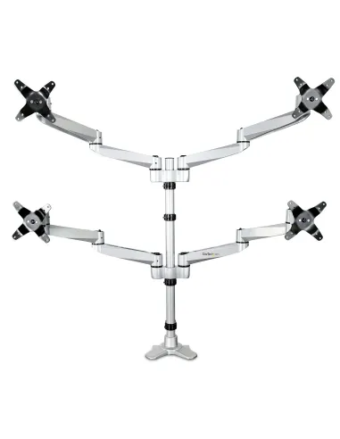 StarTech.com Brazo Soporte VESA de Escritorio para 4 Monitores Articulado Ergonómico de Ajuste de Altura para 4 Monitores 2x2