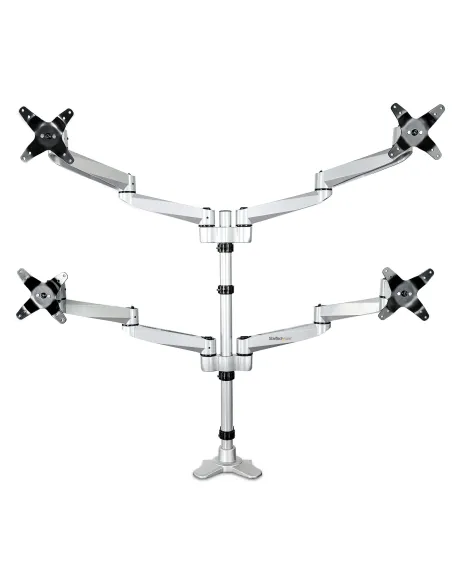 StarTech.com Brazo Soporte VESA de Escritorio para 4 Monitores Articulado Ergonómico de Ajuste de Altura para 4 Monitores 2x2